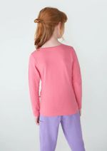 Blusa Básica Infantil Menina Manga Longa Com Patch