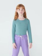 Blusa Básica Infantil Menina Manga Longa Com Patch