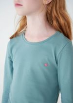 Blusa Básica Infantil Menina Manga Longa Com Patch