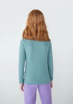 Blusa Básica Infantil Menina Manga Longa Com Patch