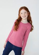 Blusa Básica Infantil Menina Manga Longa Com Patch