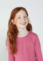 Blusa Básica Infantil Menina Manga Longa Com Patch