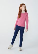 Blusa Básica Infantil Menina Manga Longa Com Patch
