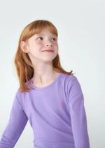Blusa Básica Infantil Menina Manga Longa Com Patch