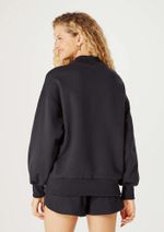 Blusão Básico Feminino Em Moletom Peluciado Oversized