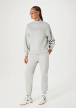 Blusão Básico Feminino Em Moletom Peluciado Oversized