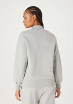 Blusão Básico Feminino Em Moletom Peluciado Oversized