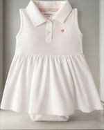 Body Vestido Bebê Menina Gola Polo