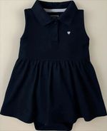 Body Vestido Bebê Menina Gola Polo