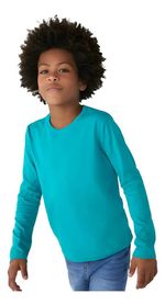 Camiseta Manga Longa Infantil Menino Em Malha De Algodão