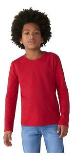 Camiseta Manga Longa Infantil Menino Em Malha De Algodão