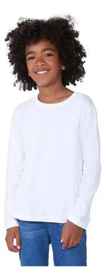 Camiseta Manga Longa Infantil Menino Em Malha De Algodão