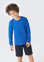 Camiseta Manga Longa Infantil Menino Em Malha De Algodão