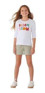 Blusa Infantil Menina Manga Longa Com Estampa