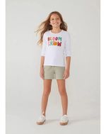 Blusa Infantil Menina Manga Longa Com Estampa