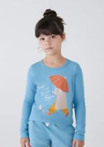 Blusa Infantil Menina Manga Longa Com Estampa