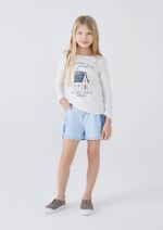 Blusa Infantil Menina Manga Longa Com Estampa