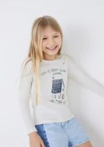 Blusa Infantil Menina Manga Longa Com Estampa