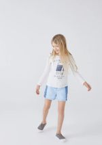 Blusa Infantil Menina Manga Longa Com Estampa