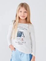 Blusa Infantil Menina Manga Longa Com Estampa
