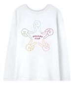 Blusa Infantil Menina Manga Longa Com Estampa