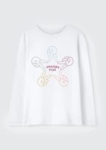 Blusa Infantil Menina Manga Longa Com Estampa