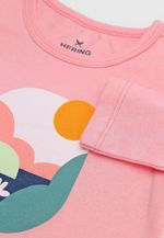 Blusa Infantil Menina Manga Longa Com Estampa