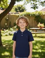 Camisa Polo Básica Menino De Algodão Com Bordado