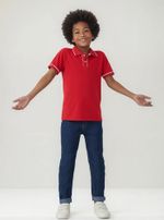 Camisa Polo Básica Menino De Algodão Com Bordado