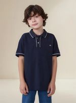 Camisa Polo Básica Menino De Algodão Com Bordado
