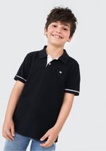 Camisa Polo Básica Menino De Algodão Com Bordado