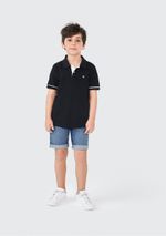Camisa Polo Básica Menino De Algodão Com Bordado