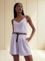 Shorts Feminino Em Alfaiataria Com Linho