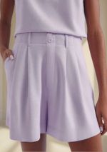 Shorts Feminino Em Alfaiataria Com Linho