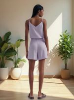 Shorts Feminino Em Alfaiataria Com Linho