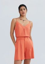 Shorts Feminino Em Alfaiataria Com Linho