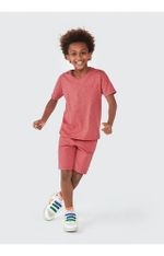 Camiseta Básica Infantil Menino Flamê Em Decote V