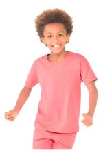 Camiseta Básica Infantil Menino Flamê Em Decote V
