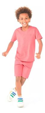 Camiseta Básica Infantil Menino Flamê Em Decote V