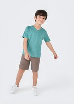 Camiseta Básica Infantil Menino Flamê Em Decote V