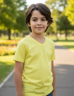 Camiseta Básica Infantil Menino Flamê Em Decote V
