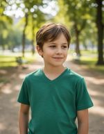 Camiseta Básica Infantil Menino Flamê Em Decote V