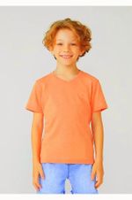 Camiseta Básica Infantil Menino Flamê Em Decote V