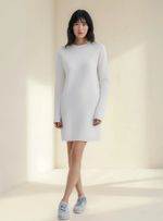 Vestido Curto Manga Longa Em Tricô