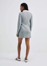 Vestido Curto Manga Longa Em Tricô