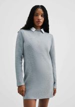 Vestido Curto Manga Longa Em Tricô