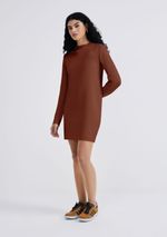 Vestido Curto Manga Longa Em Tricô