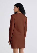 Vestido Curto Manga Longa Em Tricô