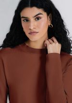 Vestido Curto Manga Longa Em Tricô