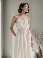 Vestido Midi Fio Tinto Com Amarração